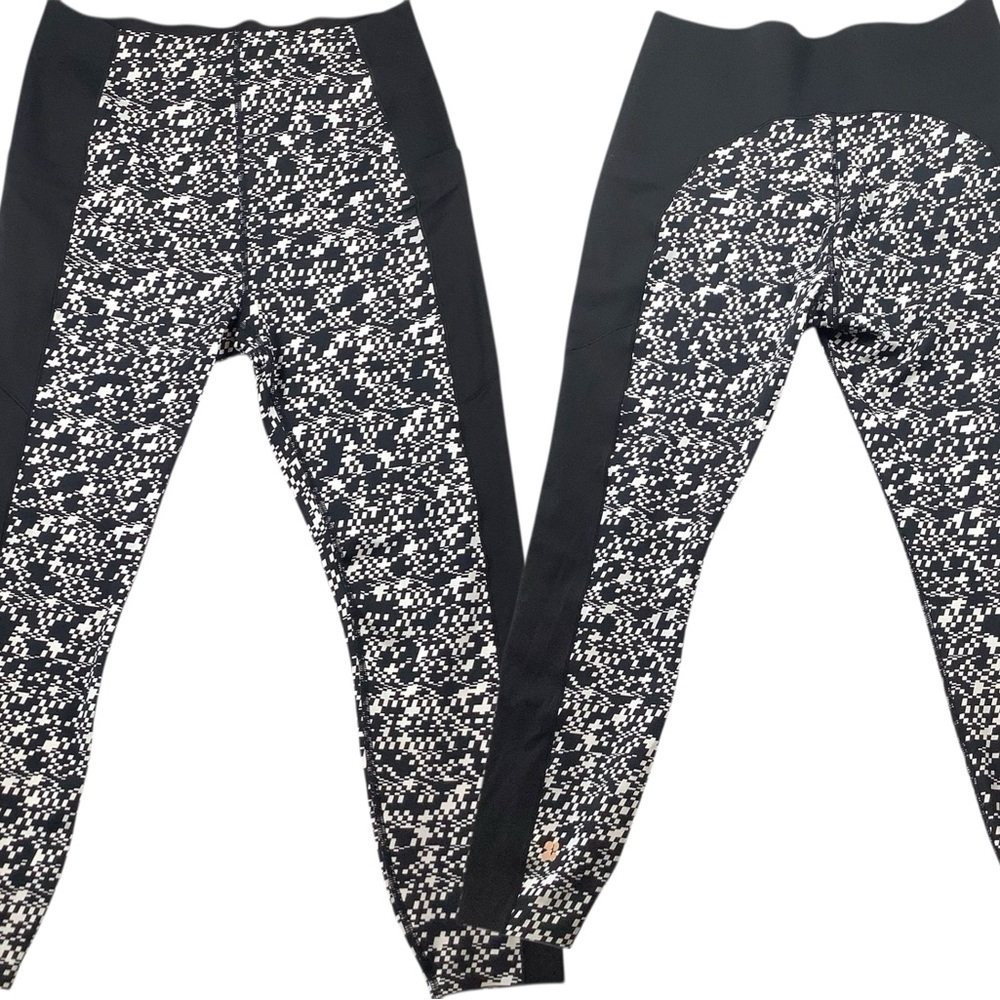 Sweaty Betty Power High Waist 7/8 Workout Leggings Black White Geometric sz 12
